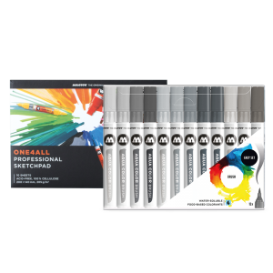 Aqua Color Brush Grey Set + One4All Paper molotow